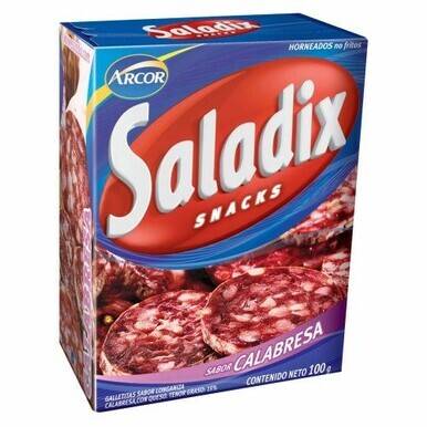 Saladix Calabresan Salami Snacks, Baked Not Fried, 100 g / 3.5 oz box (pack of 3)
