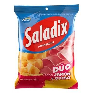 Saladix Duo Jamón y Queso Ham & Cheese Snacks, Baked Not Fried, 25 g / 0.88 oz pouch (pack of 6)