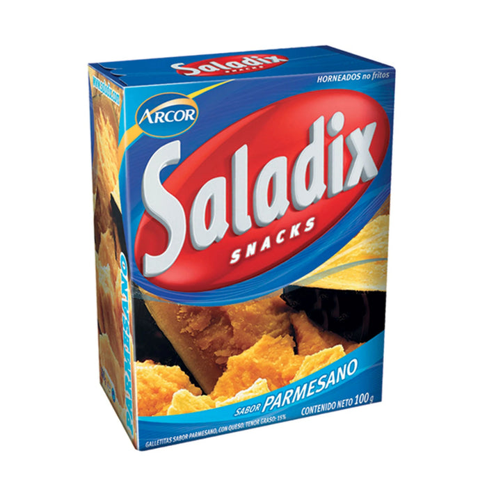 Snacks de Queijo Parmesão Saladix, Assado Não Frito, caixa de 100 g / 3,5 oz (embalagem com 3) 
