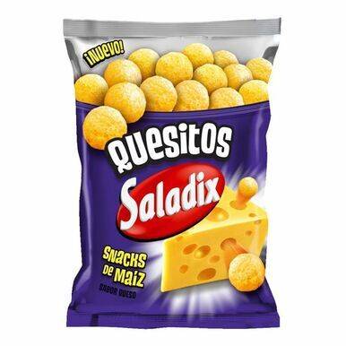Saladix Quesitos Snack De Maíz Snack Bolas De Milho Sabor Queijo, 70 g / 2,5 oz saco 