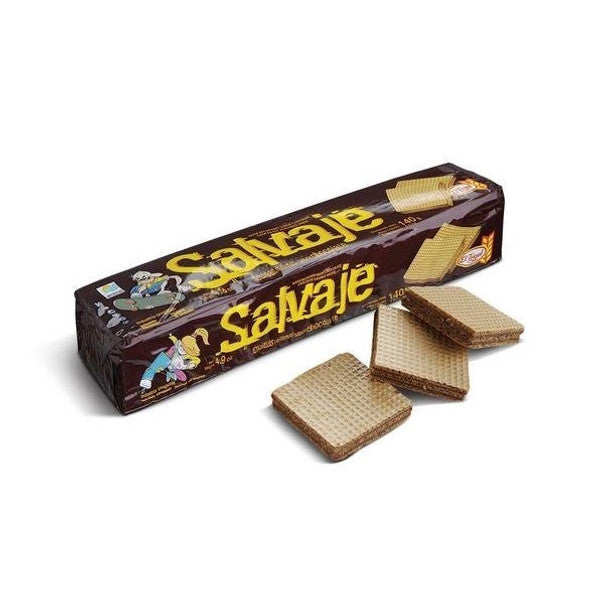 Salvaje Obleas Rellenas Classic Milk Chocolate Wafers Filled with Chocolate Cream from Uruguay, 140 g / 4.93 oz ea (pack of 3)