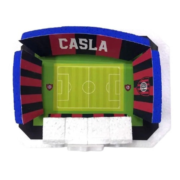 San Lorenzo Cake Topper Pedro Bidegain Stadium 3D Football Field For Decorating Cakes San Lorenzo Argentinian Soccer Team, 17 cm x 12 cm