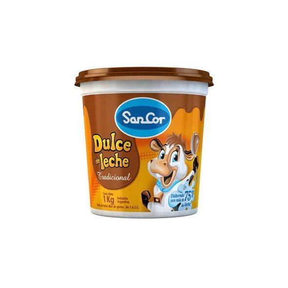 Sancor Classic Creamy Dulce de Leche Family Size - Gluten Free, 1 kg / 2.2 lb plastic bin