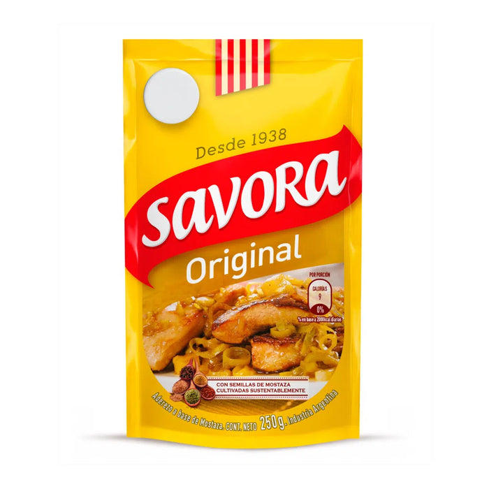 Savora Classic Yellow Mustard in Pouch, 250 g / 8.81 oz pouch