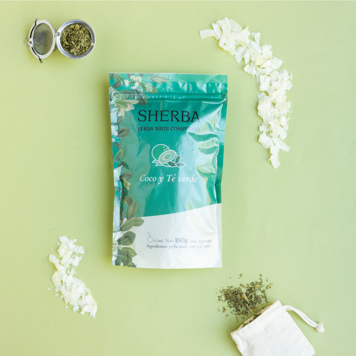 Sherba | Agroecological Yerba Mate Tea with Coconut Flakes & Green Tea | 150 gr