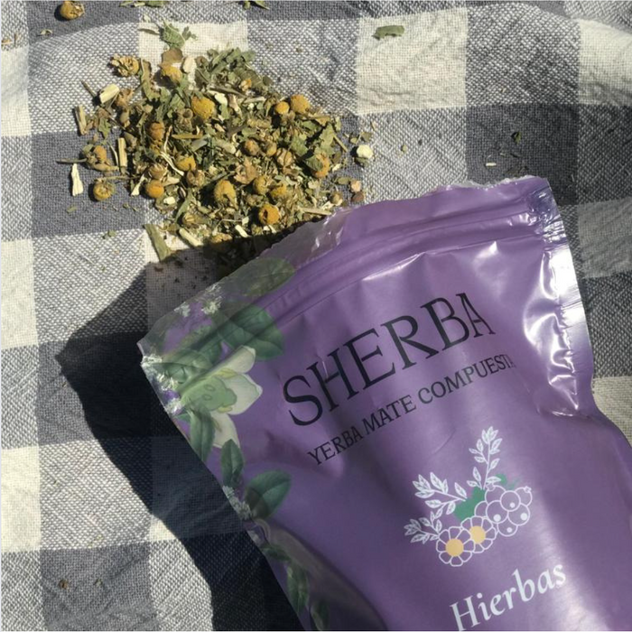 Sherba | Agroecological Yerba Mate Tea Herbal Blend with Chamomile, Elderflower, and Lemon Verbena - Natural Delight | 150 gr