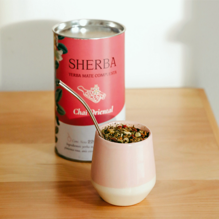 Sherba | Organic Yerba Mate Tea Blend with Cinnamon, Ginger, Pink Pepper, Star Anise, and Cardamom | 220 gr