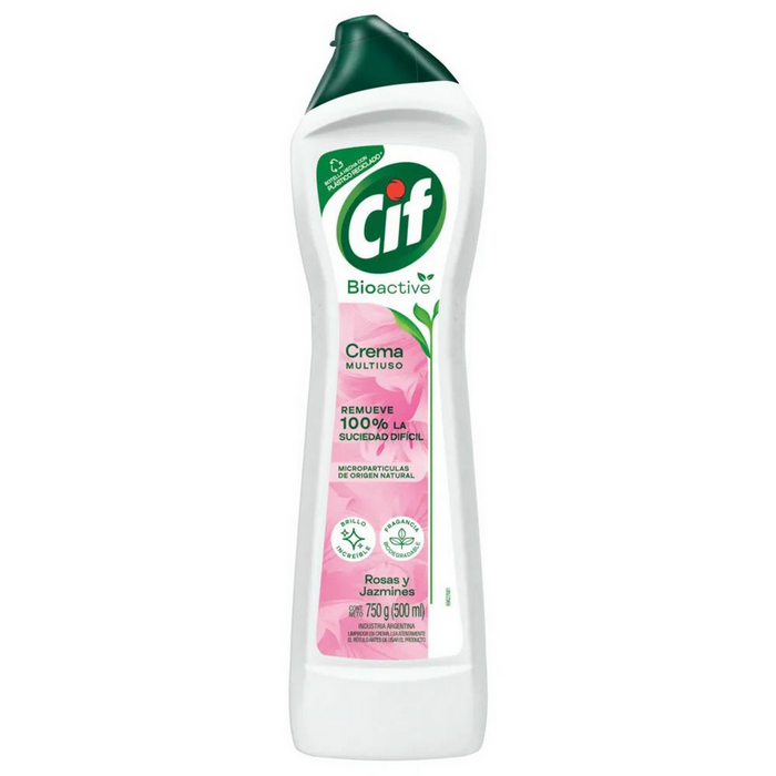 Cif Crema Rosas y Jazmines Roses & Jasmines Cream Cleaner Limpiador Cremoso, 750 g / 26.45 oz