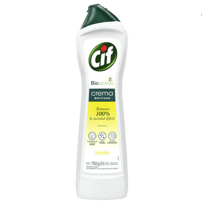 Cif Crema Limón Limpiador Cremoso Lemon Cream Cleaner, 750 g / 26.45 oz