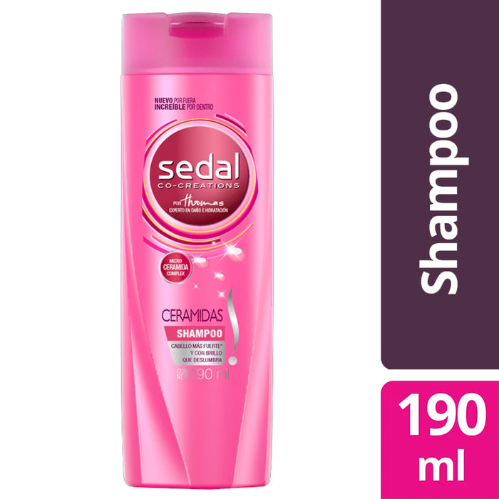 Sedal Shampoo Ceramides Strong & Shiny Hair, 190 ml / 6.4 fl oz (pack of 2)