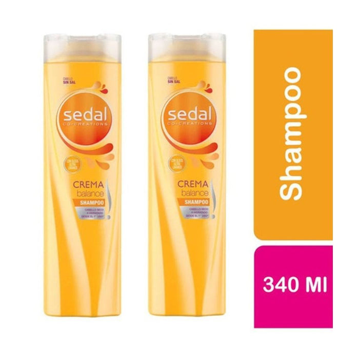 Sedal Shampoo Para Cabelos Secos Crema Balance Para Cabello Seco Hidratação Rápida, 340 ml / 11,5 fl oz (pacote com 2) 