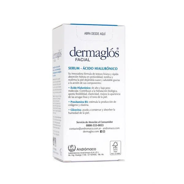 Serum Dermaglós Deep Hydration, Firming, Wrinkle Smoothing - Fast Absorption - 30 ml