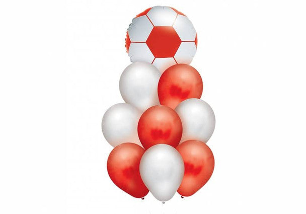 Set Globos River Plate 9-Piece Premium Balloon Set Mylar & Latex Balloon Set with Silver Ribbon Blue & Yellow Balloons for Party Decorations