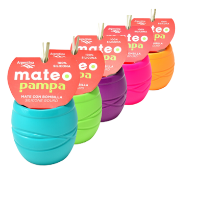 Silicone Pampa Mate Gourd Design exclusivo com Bombilla incluída – Pode ser lavada na lava-louças, fácil de esvaziar da Silicosas (várias cores disponíveis) 