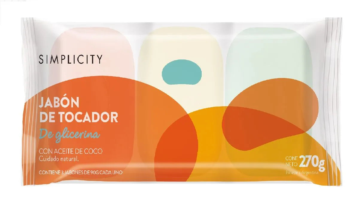 Simplicity | Pack of 3 Glycerin Soap Bars , 9 g - Fruity Fragrances