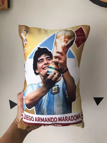Small Maradona Legend Qatar 2022 Figurine-Style Pillow - Fun & Decorative