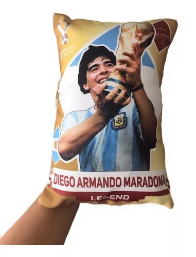 Small Maradona Legend Qatar 2022 Figurine-Style Pillow - Fun & Decorative
