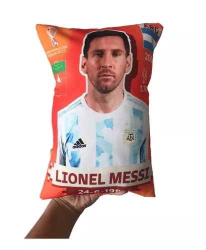 Small Messi Qatar 2022 Selection Figurine-Style Pillow - Decorative & Fun