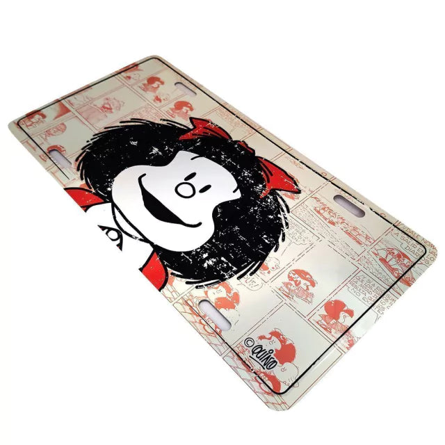 Smiling Mafalda Large Aluminum Plaque | 30 cm x 15 cm | Unique Decor