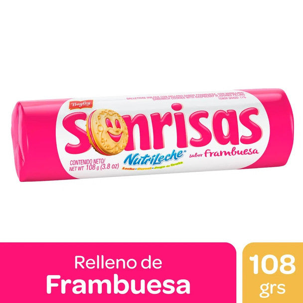 Sonrisas Cookies with Strawberry Jelly Filling, 108 g / 3.8 oz each (pack of 3)