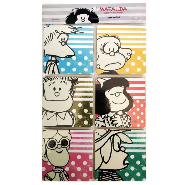 Squared Mafalda Coasters | 6-Pack | Various Characters