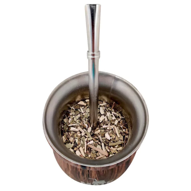Stainless Steel Mate Set | Wood Finish | Includes Straw