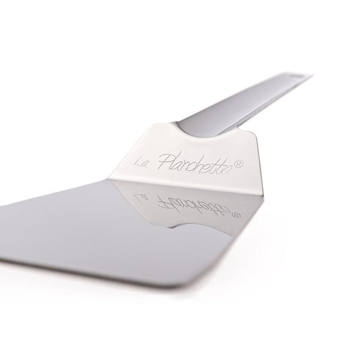 La Planchetta Stainless Steel Planchettera Spatula - Anatomic Handle - Easily Reach the Edge of Your Planchettas!