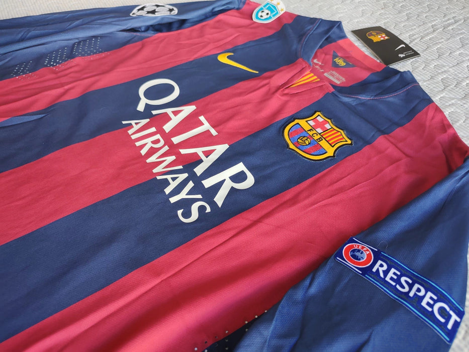 Nike Barcelona Retro 2014-15 Messi 10 UCL Long Sleeve Home Jersey - Champions League Edition
