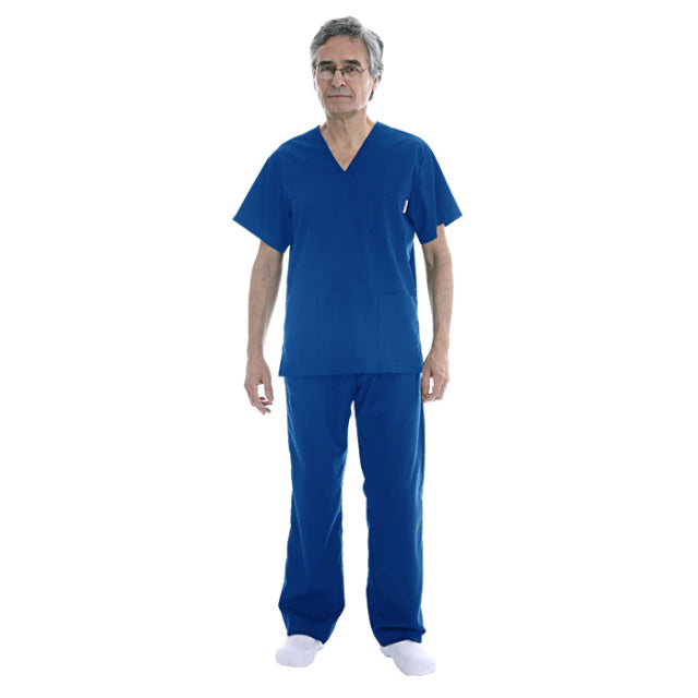 Suedy Uniform Classic Unisex: Arciel Fabric, 3 Spacious Pockets, Top-Quality Ambo (Blue France)