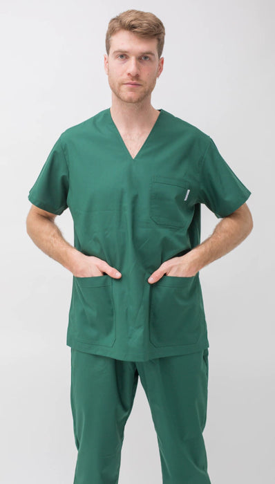 Suedy Uniform Classic Unisex: Arciel Fabric, 3 Spacious Pockets, Top-Quality Ambo (Green English)