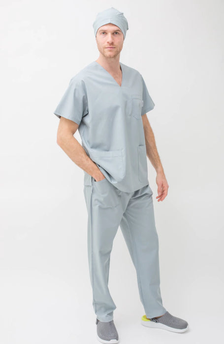 Suedy Uniform Classic Unisex: Arciel Fabric, 3 Spacious Pockets, Top-Quality Ambo (Gray Healthcare)