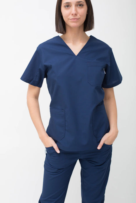Suedy Uniform Classic Unisex: Arciel Fabric, 3 Spacious Pockets, Top-Quality Ambo (Navy Blue)
