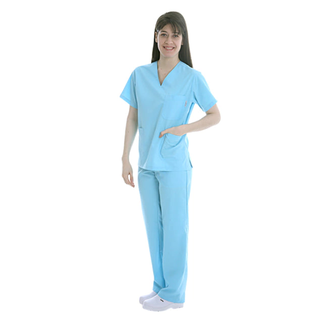 Suedy Uniform Classic Unisex: Arciel Fabric, 3 Spacious Pockets, Top-Quality Ambo (Turquoise)