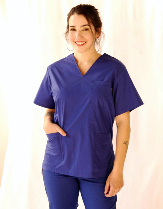 Suedy Uniform Classic Unisex: Arciel Fabric, 3 Spacious Pockets, Top-Quality Ambo (Violet)