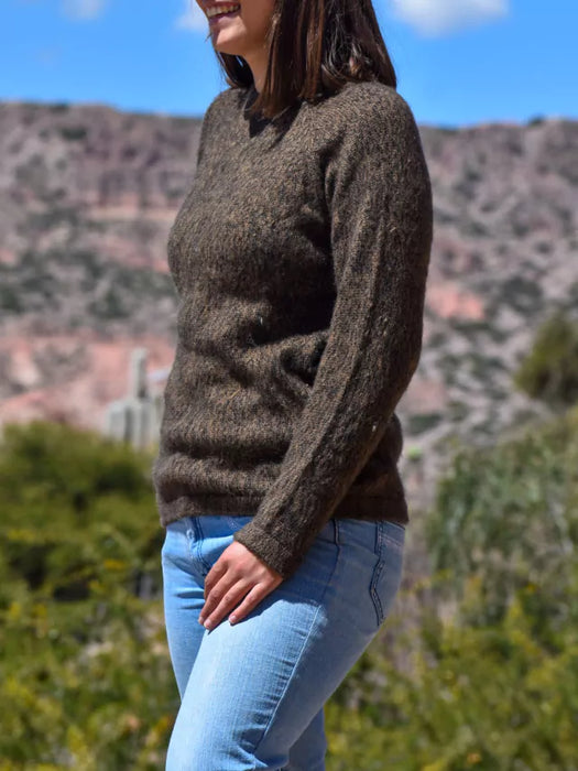 Super Cozy Alpaca Wool Buzo: Unisex, Plain Design, Warm and Stylish (Brown)