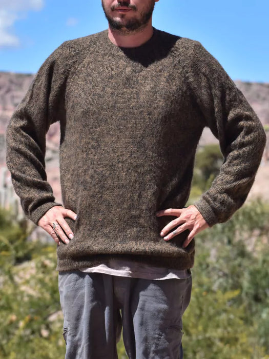 Super Cozy Alpaca Wool Buzo: Unisex, Plain Design, Warm and Stylish (Brown)