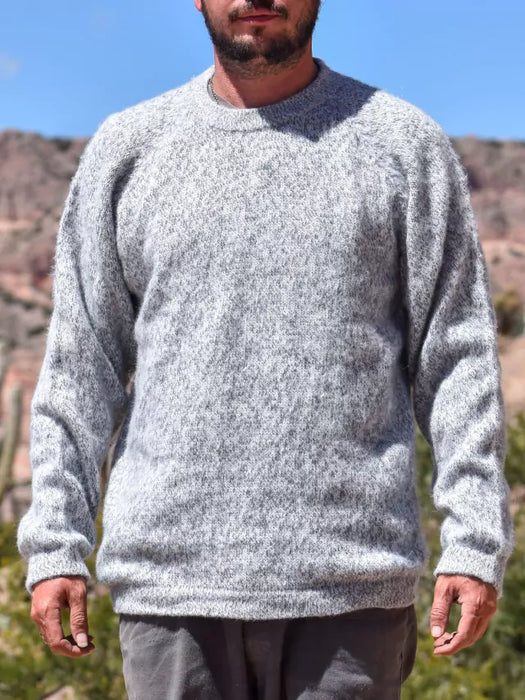 Super Cozy Alpaca Wool Buzo: Unisex, Plain Design, Warm and Stylish (Grey)