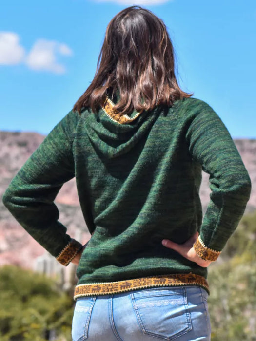 Super Warm Kangaroo Hooded Sweater - Alpaca Wool Kangaroo Hoodie - Cozy Unisex Pullover (Green)
