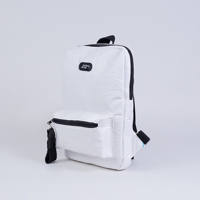 FRACKING DESIGN | Chocon Backpack - Stylish White/Black Design for Urban Adventures | 29 cm x 36 cm x 4 cm