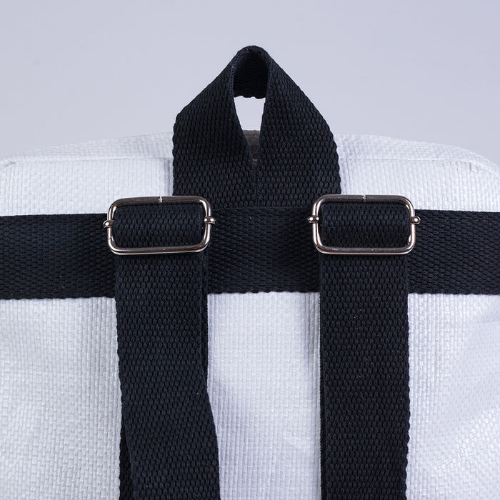 FRACKING DESIGN | Chocon Backpack - Stylish White/Black Design for Urban Adventures | 29 cm x 36 cm x 4 cm