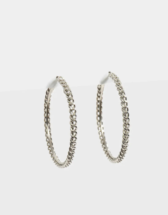 TODOMODA | Chain Hoop Earrings - Stylish Fashion Accessories for Trendy Style | Silver