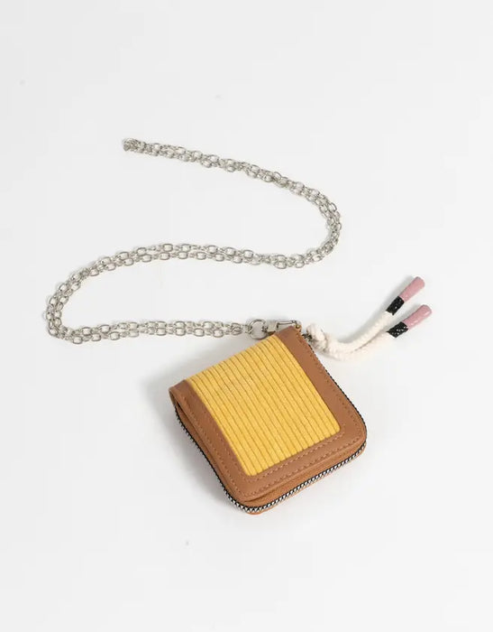 TODOMODA | Corduroy Pendant Wallet with Faux Leather Details - Stylish & Practical
