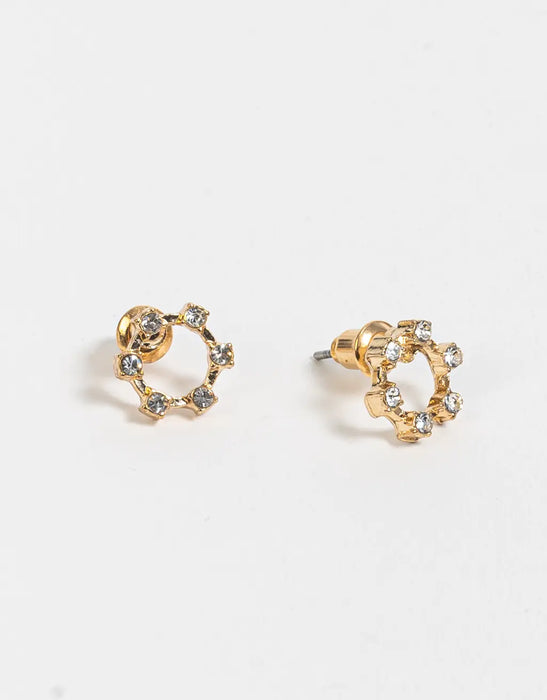 TODOMODA | Crystal Studded Hoop Earrings - Fashionable Style Accessories
