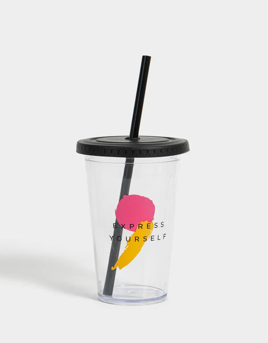 TODOMODA | Express Yourself Tumbler with Lid and Straw - Unique Sipper Cup | 350 ml