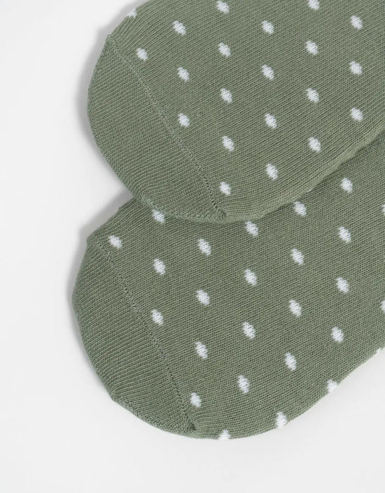 TODOMODA | Simple Green Cotton Polka Dot No-Show Socks - Stylish Comfort