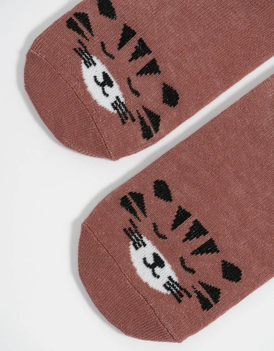 TODOMODA | Soft Cotton Tiger Print No-Show Socks - Comfortable Invisible Footwear