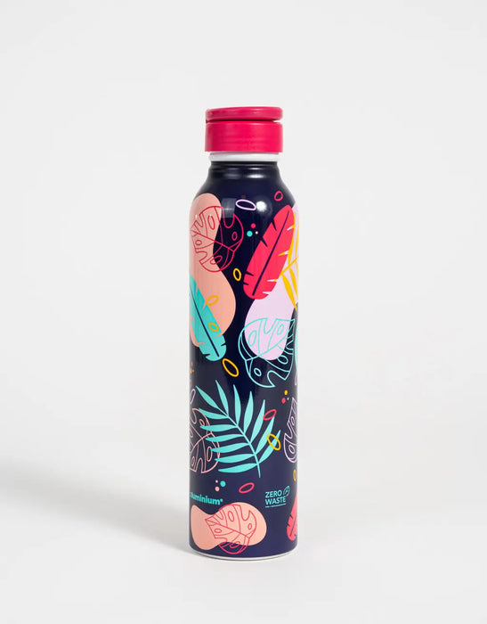 TODOMODA | Stylish Aluminum Reusable Bottle with Leaf Pattern - Eco-Friendly | 500 ml