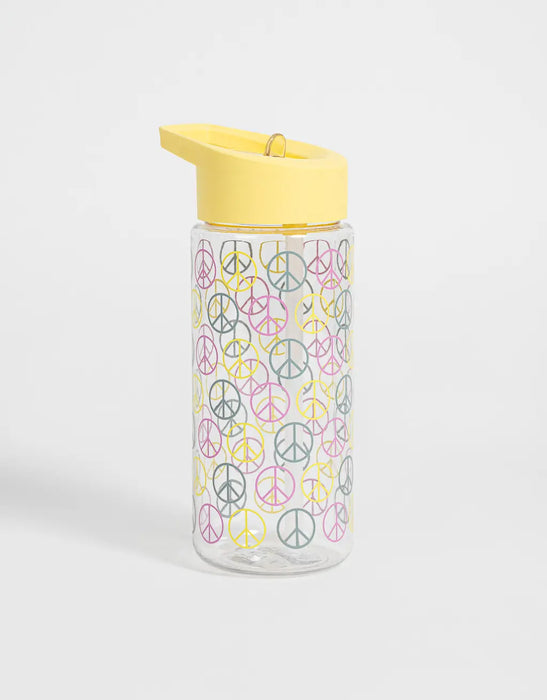 TODOMODA | Transparent Peace Symbol Printed Flip-Top Bottle | 500 ml