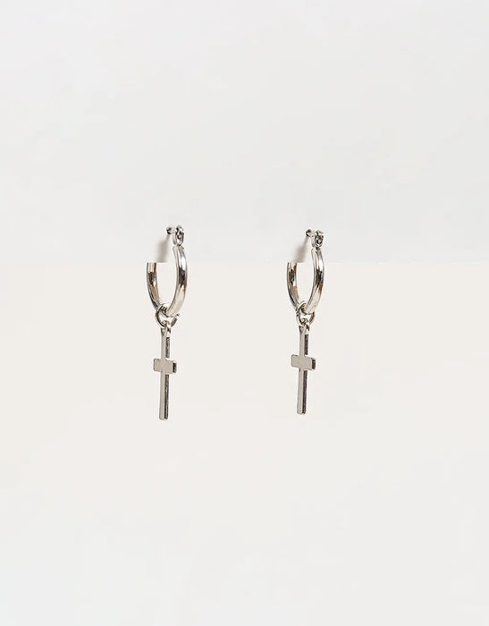 TODOMODA | Stylish Cross Pendant Hoop Earrings - Fashion Statement
