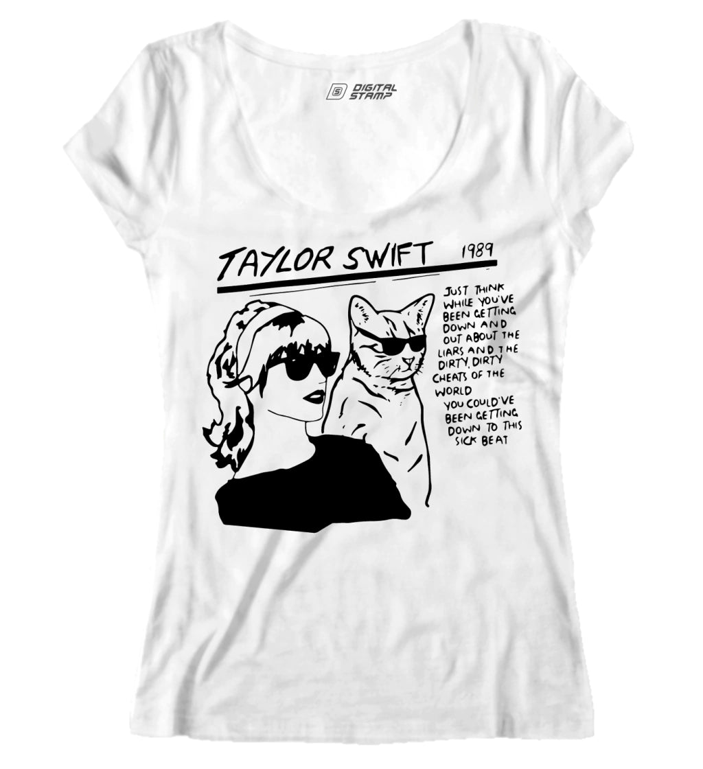 Taylor The Swift T Shirt Per Le Donne - Oversize Girocollo 1989
